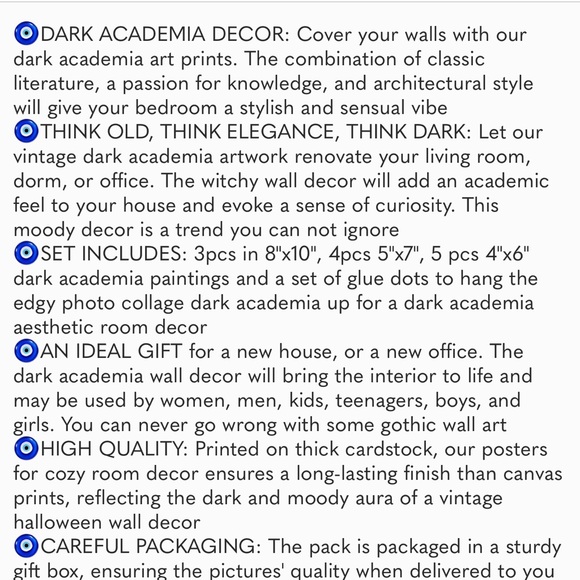Dark Academia Room Decor -Gothic Home Decor, Moody Halloween Decor,Dark - Picture 8 of 8